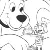 Emily with CLifford coloring page