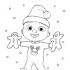 JJ from CoComelon - Christmas time coloring page