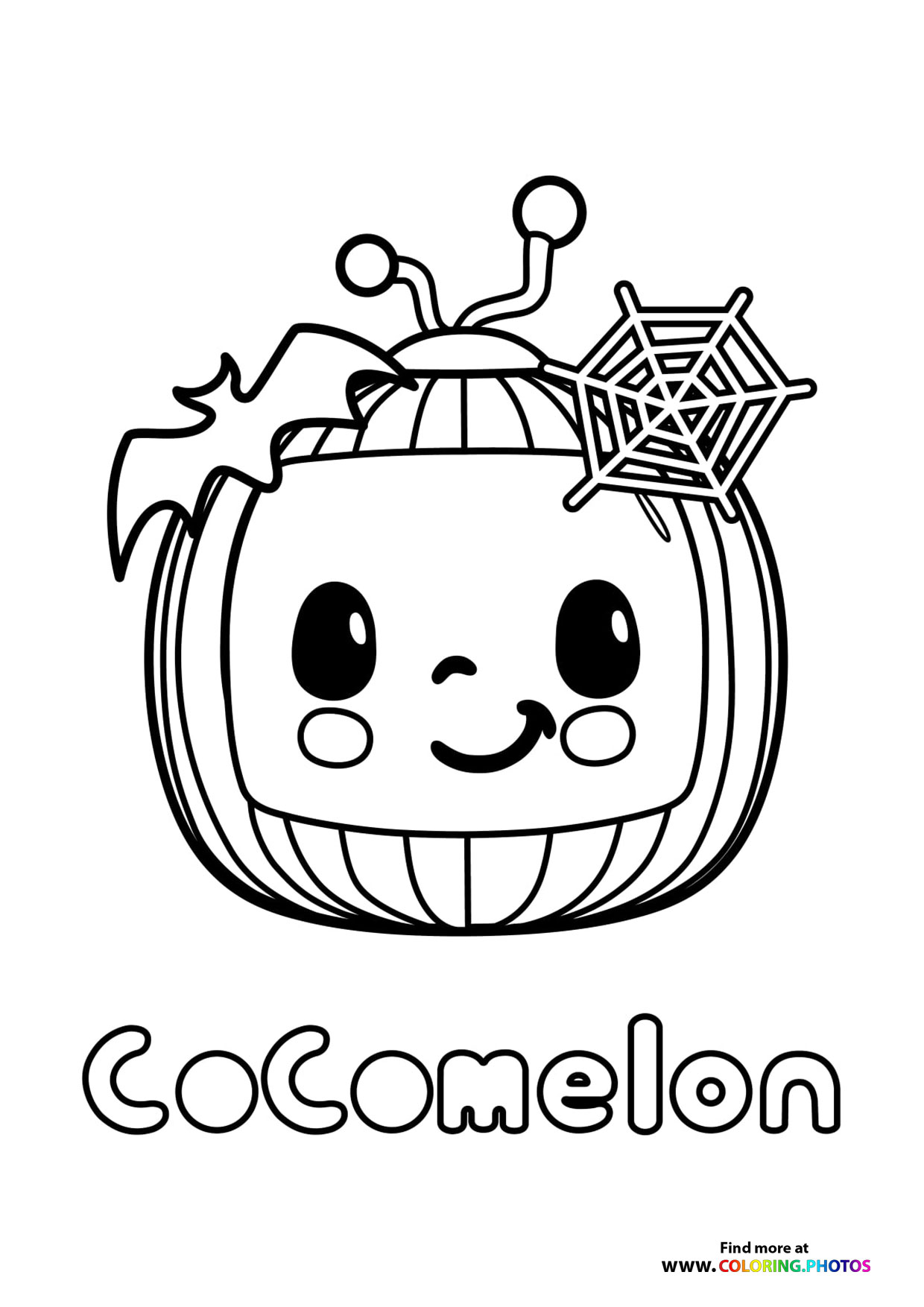 Cocomelon Halloween Coloring Book: SHAPES COLORING PAGES, 123