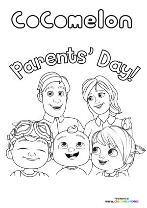 CoComelon Parents day coloring page