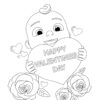CoComelon Valentines Day coloring page