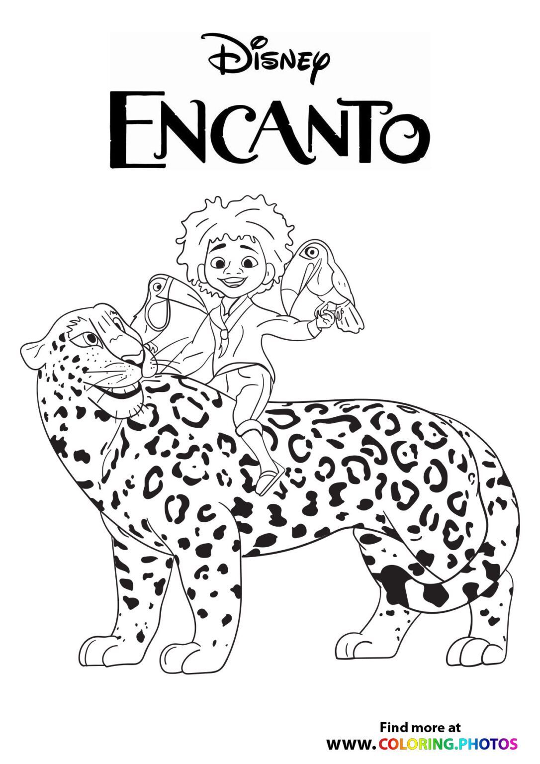 Encanto family with animals Coloring Pages for kids