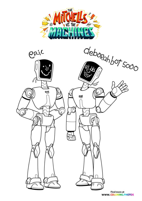 Eric and Deborahbot - The Mitchells coloring page