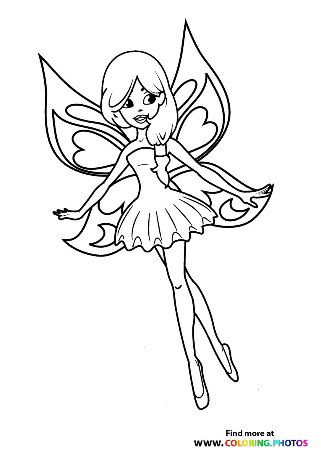 Fairy with a flower dress Coloring Pages for kids Fairy with a flower dress Coloring Pages for kids
