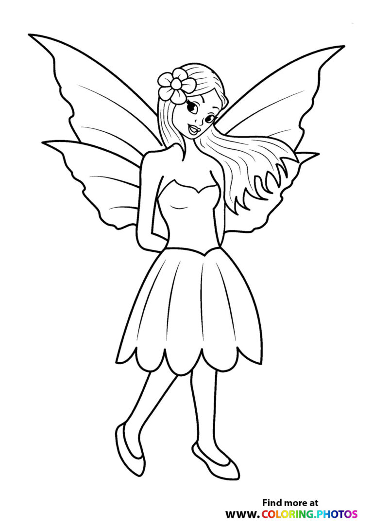 Fairy in a skirt Coloring Pages for kids Fairy in a skirt Coloring Pages for kids