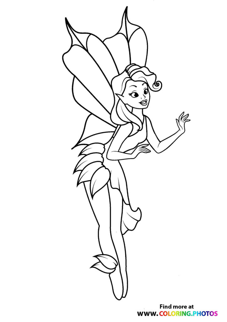 Fairy with leaves - Coloring Pages for kids