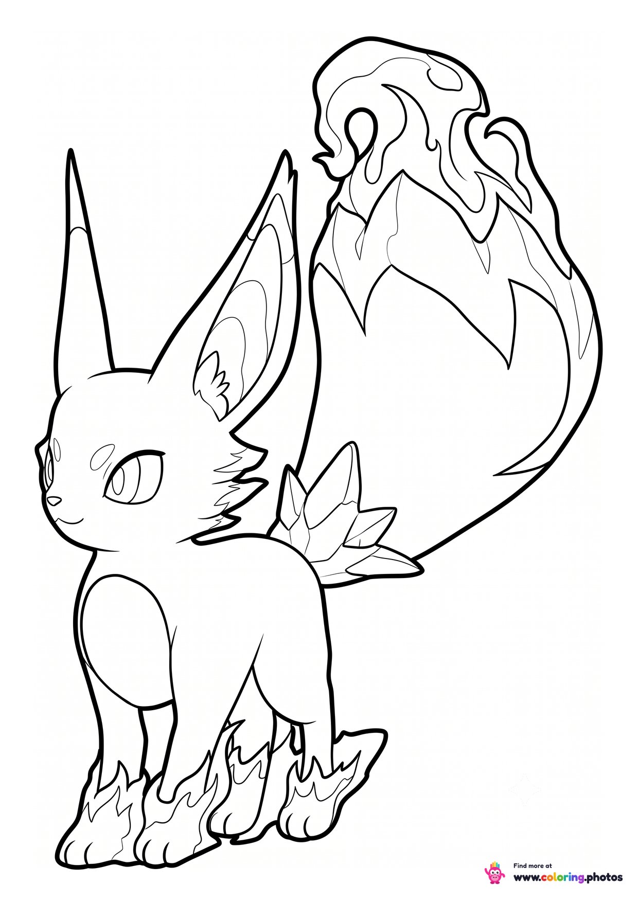 Foxparks the fire fox Pal from Palworld coloring page