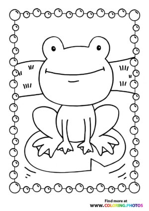 Frog sitting on a lily pad