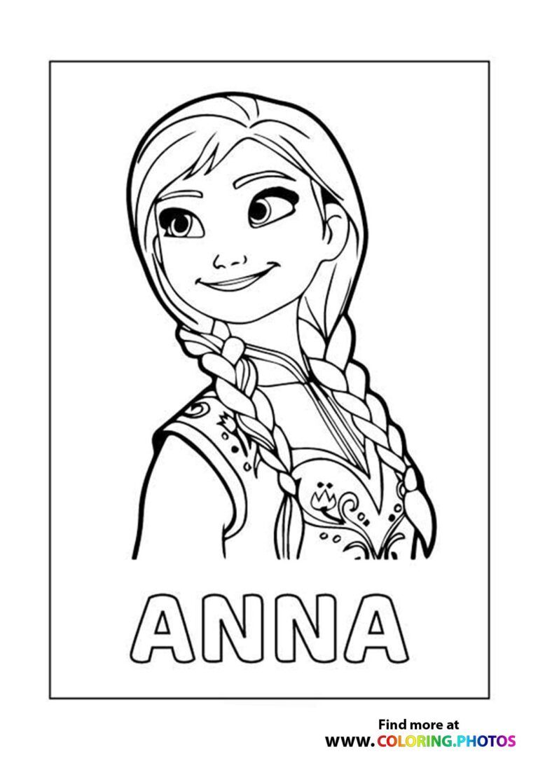 Frozen Anna   Coloring Pages for kids   Easy Print or Download