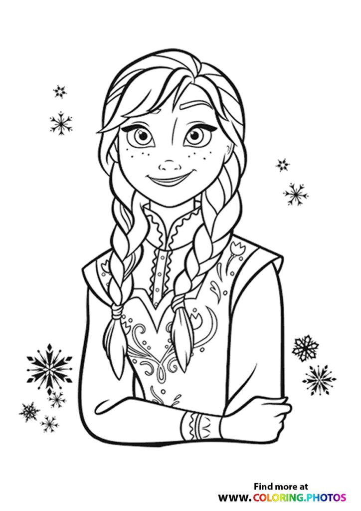 Frozen - Coloring Pages for kids | Easy and Free Print or Download