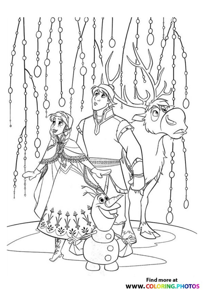 Frozen Olaf and Sven Coloring Pages for kids Print or