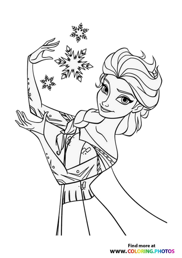 Frozen Elsa making Snowflakes - Coloring Pages for kids | Printable