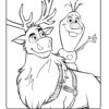 Frozn Olaf and Sven Coloring Page