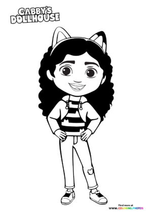 Gaby smiling - Gaby's Dollhouse coloring page