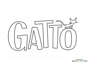 Gatto Movie Title Coloring Page