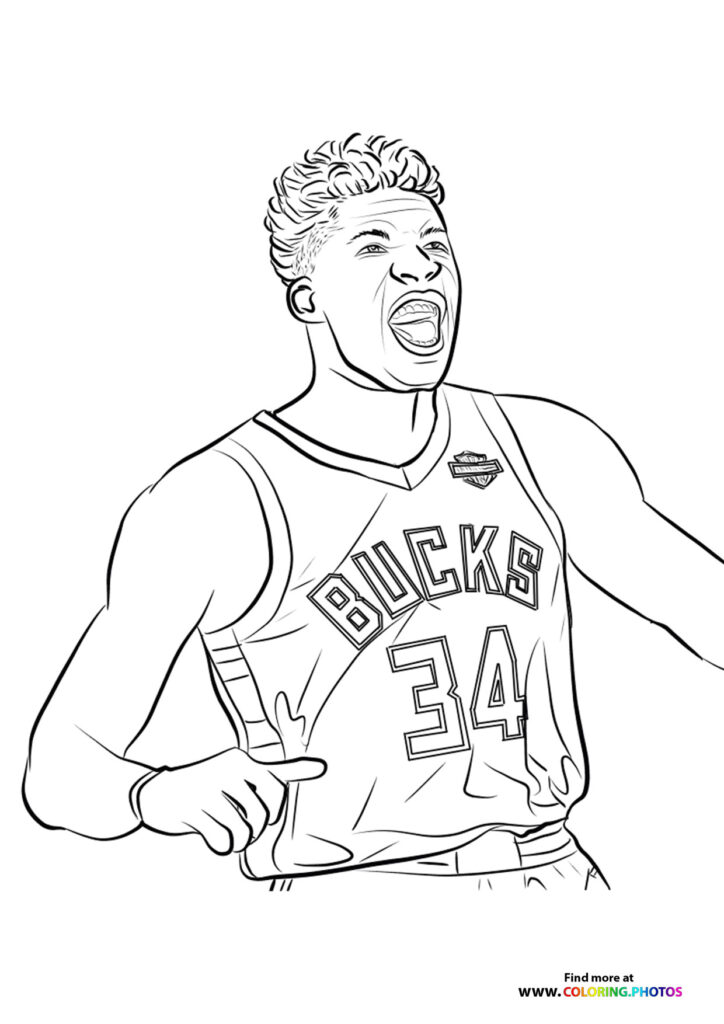 Giannis Antetokounmpo - Coloring Pages for kids | Free print or download