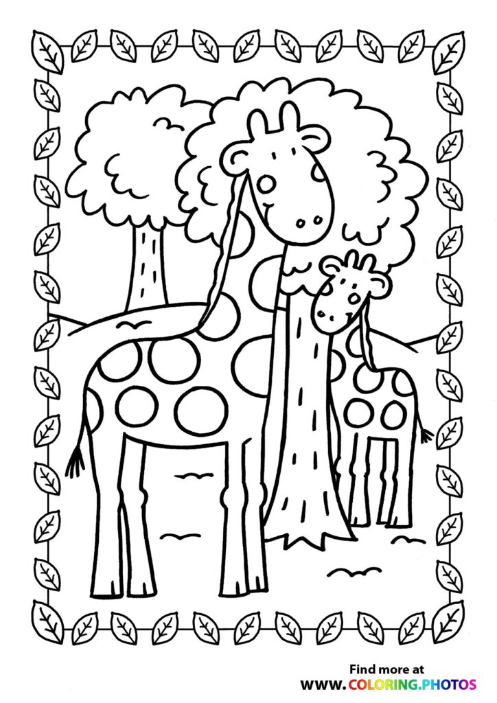 Giraffes - Coloring Pages for kids
