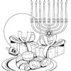 Hanukkah dinner coloring page