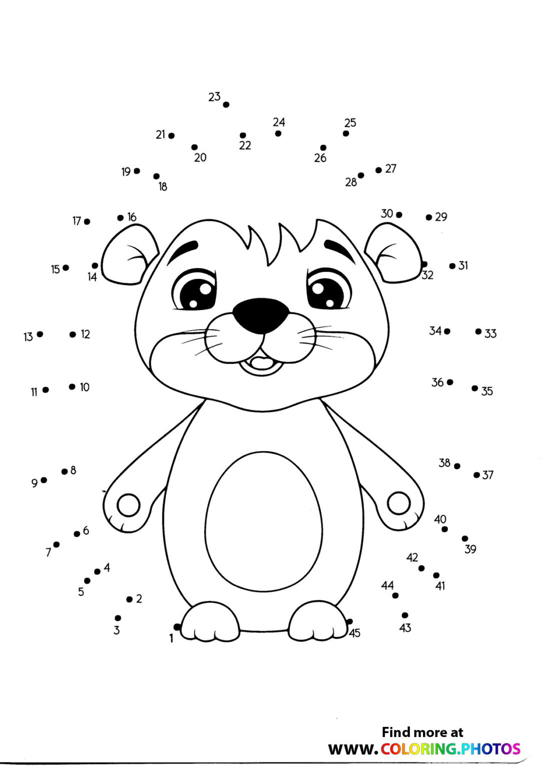 Hedgehog dot the dots - Coloring Pages for kids