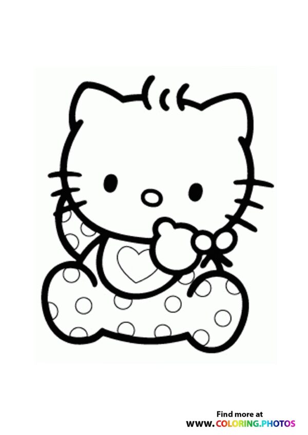 Hello Kitty baby coloring page