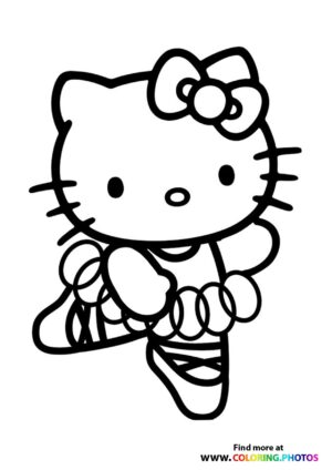 Hello Kitty ballerina coloring page