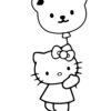 Hello Kitty ballon coloring page