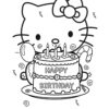 Hello Kitty birthday coloring page