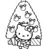Hello Kitty Christmas coloring page