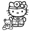 Hello Kitty doctor coloring page