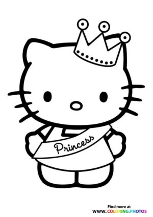 Hello Kitty princess coloring page