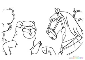 Horse and Wammawink coloring page
