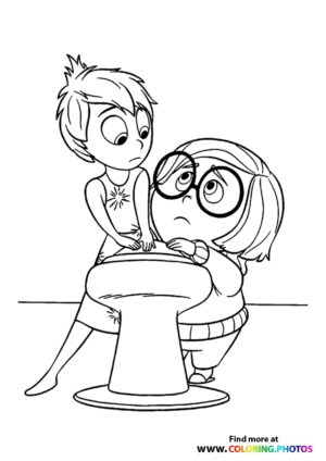 Inside Out Joy and Saddnes Coloring Page