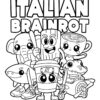 Italian Brainrot characters group scene