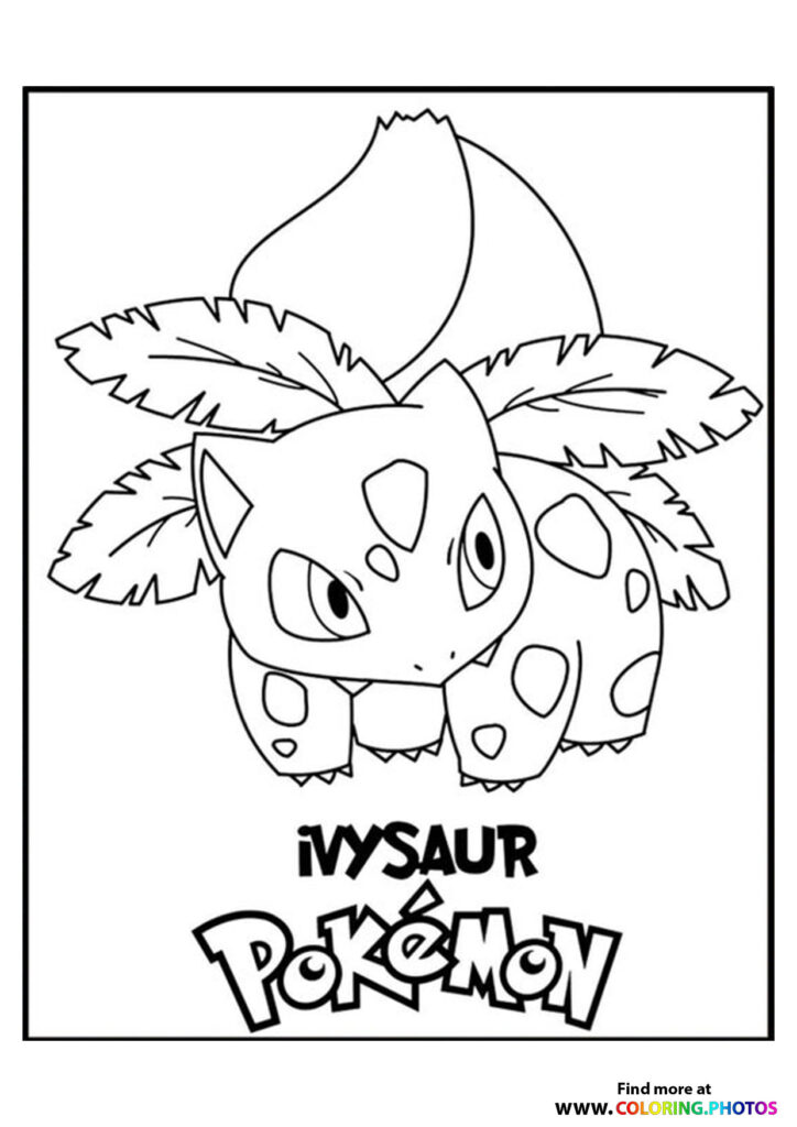 Ivysaur with bulb and leaves coloring page from Pokemon
