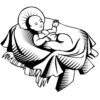 Baby Jesus in manger coloring page