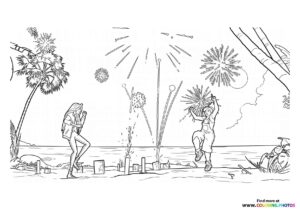 Jo and Raissa on Nakali Island Coloring Page