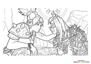 Jo and Raissa on Nakali Island Coloring Page