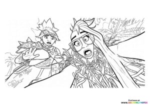 Jo and Raissa Tropical Adventure Coloring Page