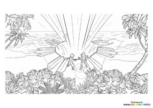 Jo and Raissa on Nakali Island Coloring Page