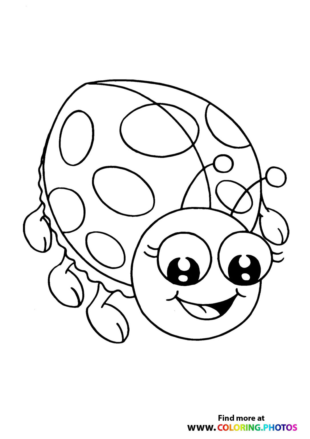 Ladybug smiling - Coloring Pages for kids