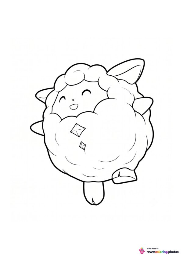 Lamball the sheep Pal from Palworld coloring page