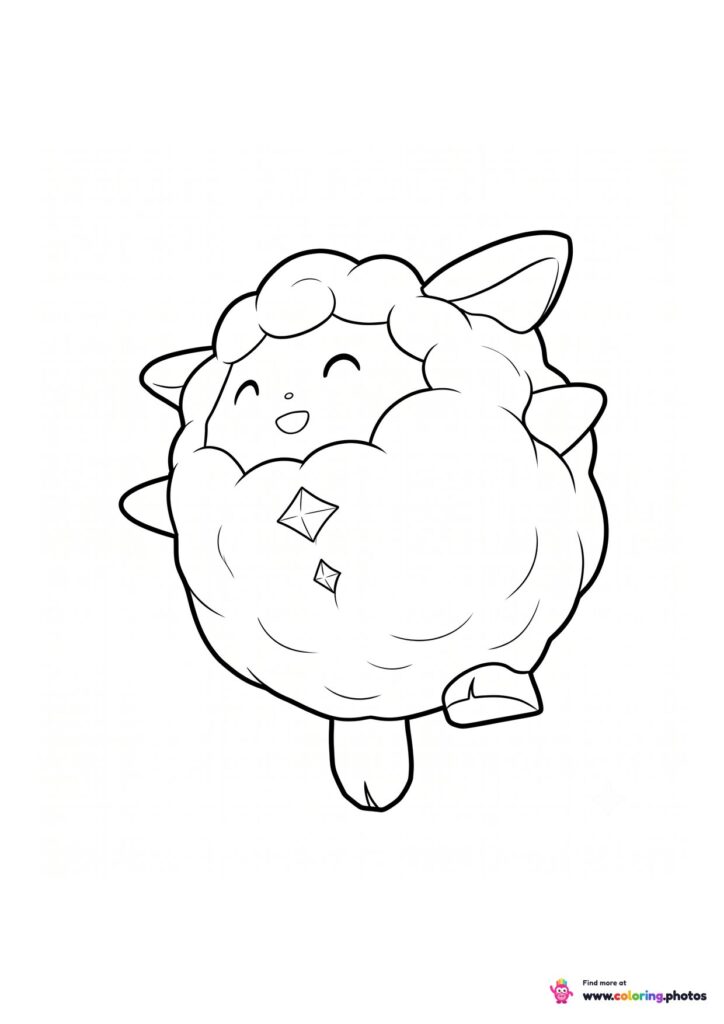 Lamball the sheep Pal from Palworld coloring page