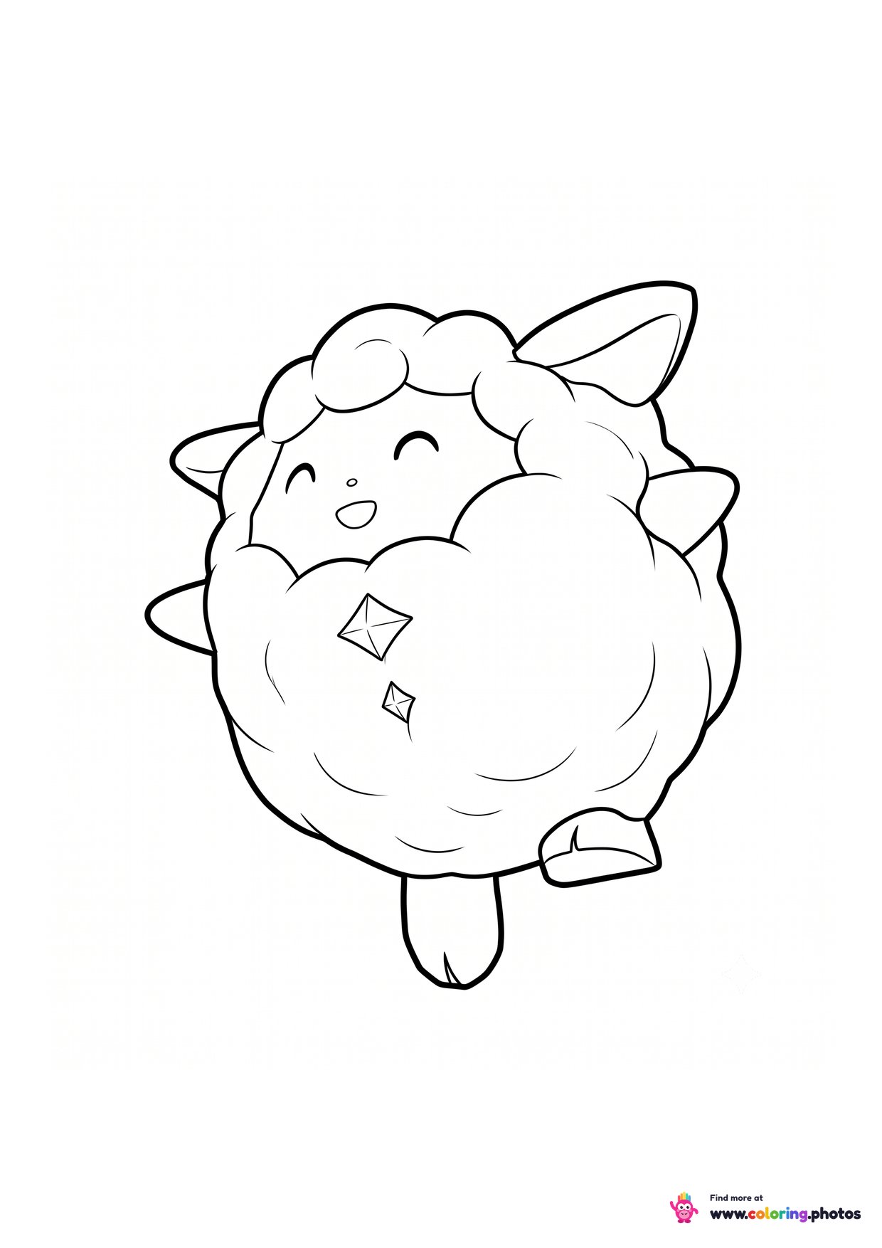 Lamball the sheep Pal from Palworld coloring page