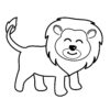 Cute lion smiling coloring page