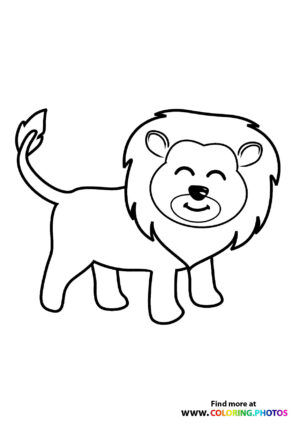 Cute lion smiling coloring page
