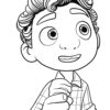 Luca Disney eating ice cream coloring page