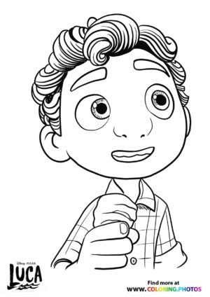 Luca Disney eating ice cream coloring page