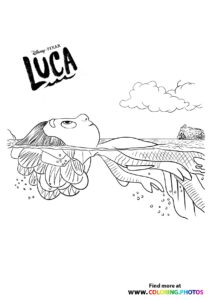 Luca swimming - Coloring Pages for kids