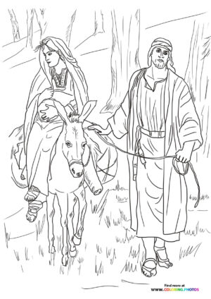 Mary and Joseph coloring page