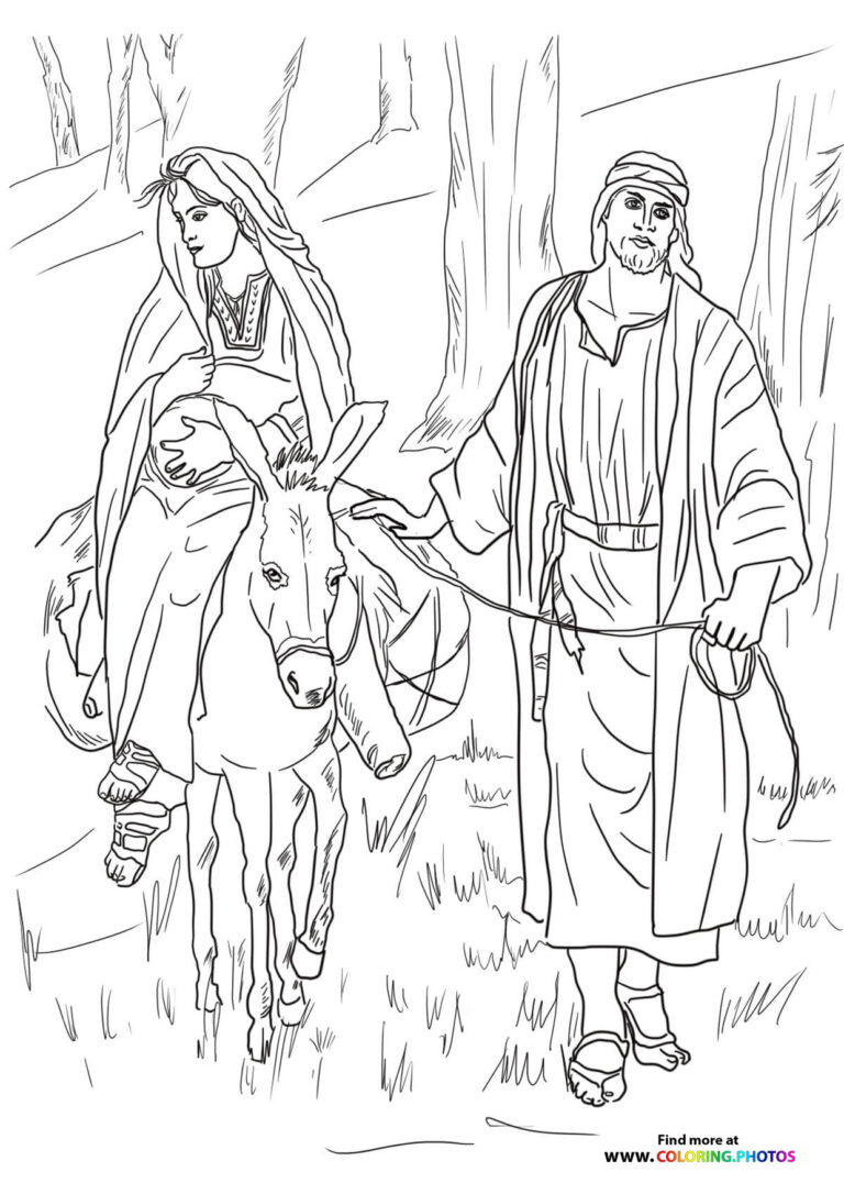 Mary and Joseph - Coloring Pages for kids